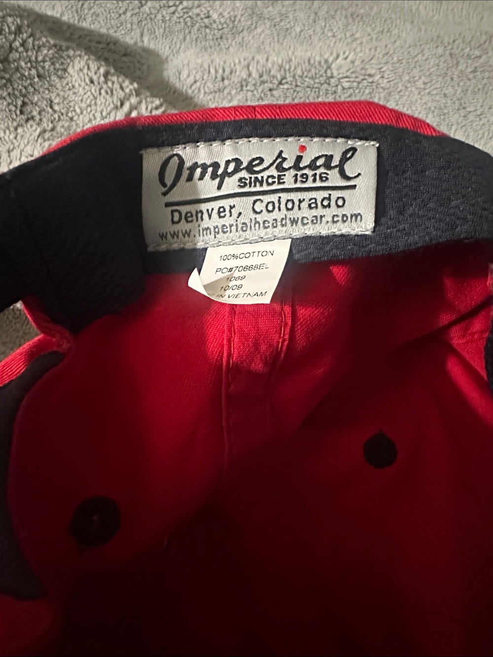 The Ridge Red Embroidered Baseball Cap - Picture 3 of 3